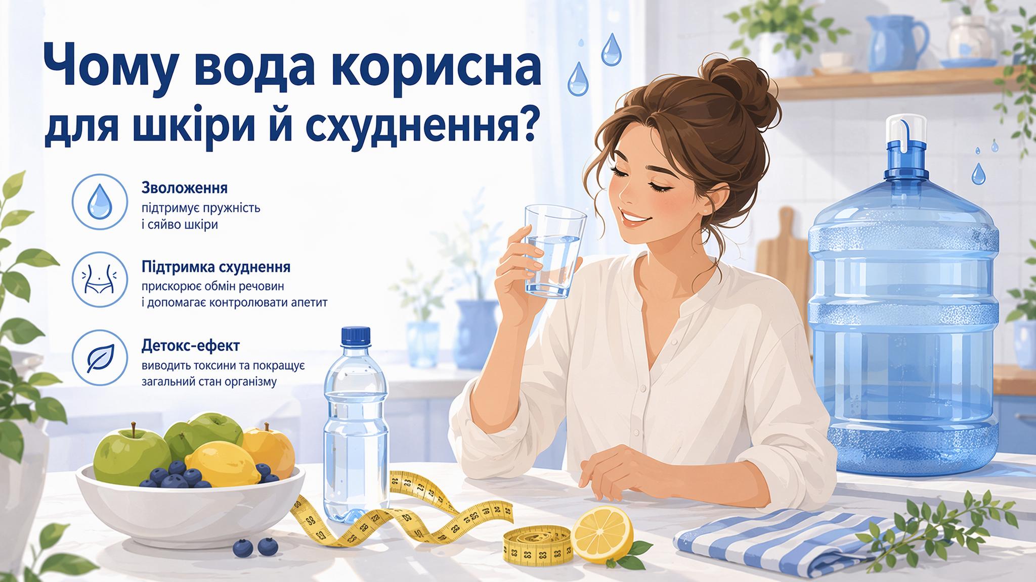 Чому вода корисна для шкіри й схуднення