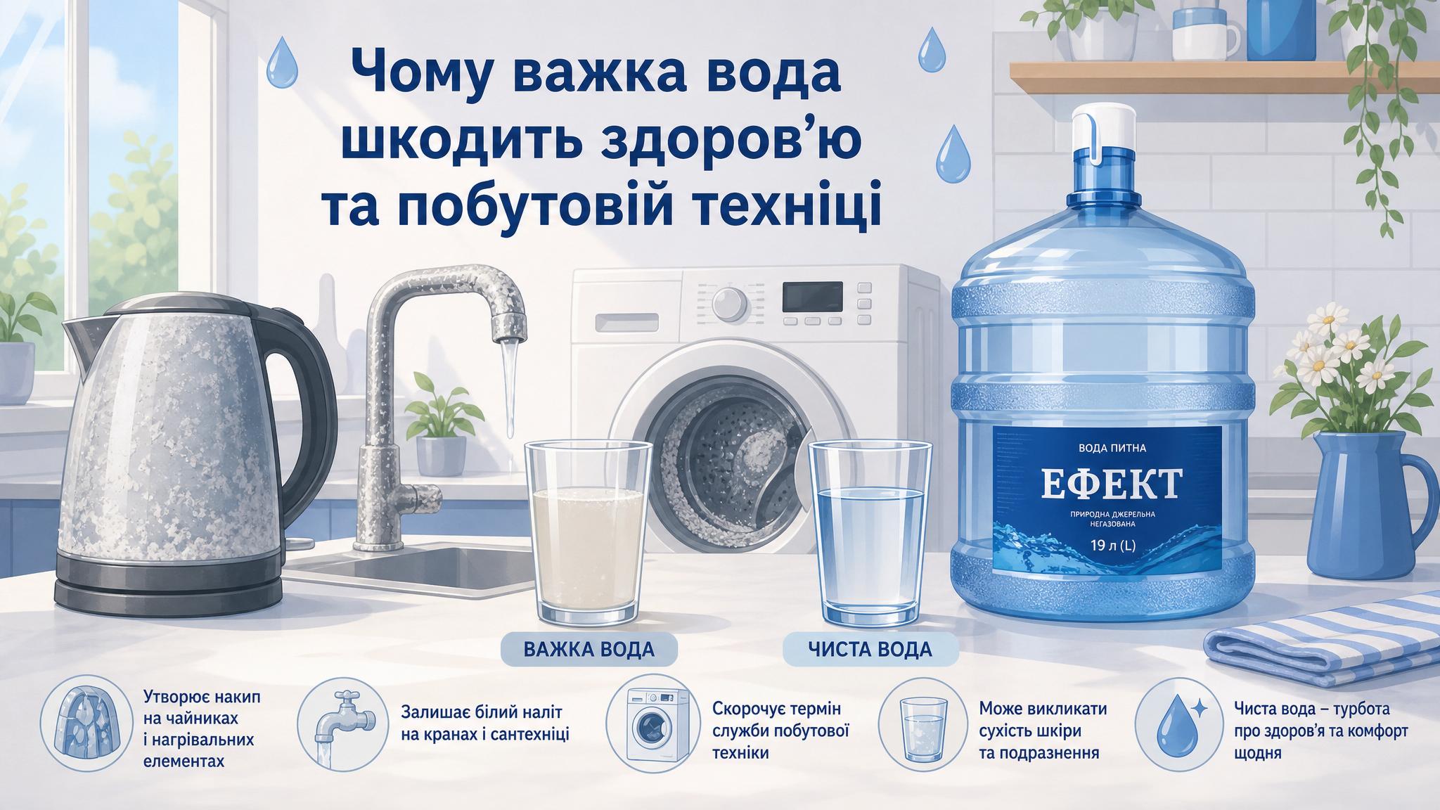 Чому важка вода шкодить здоров’ю та побутовій техніці