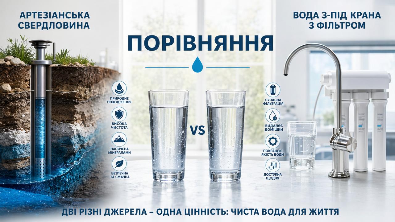 Артезіанська vs очищена з-під крана: яка вода краща?