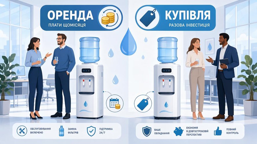 Кулер в офіс: купити чи орендувати — що вигідніше для бізнесу