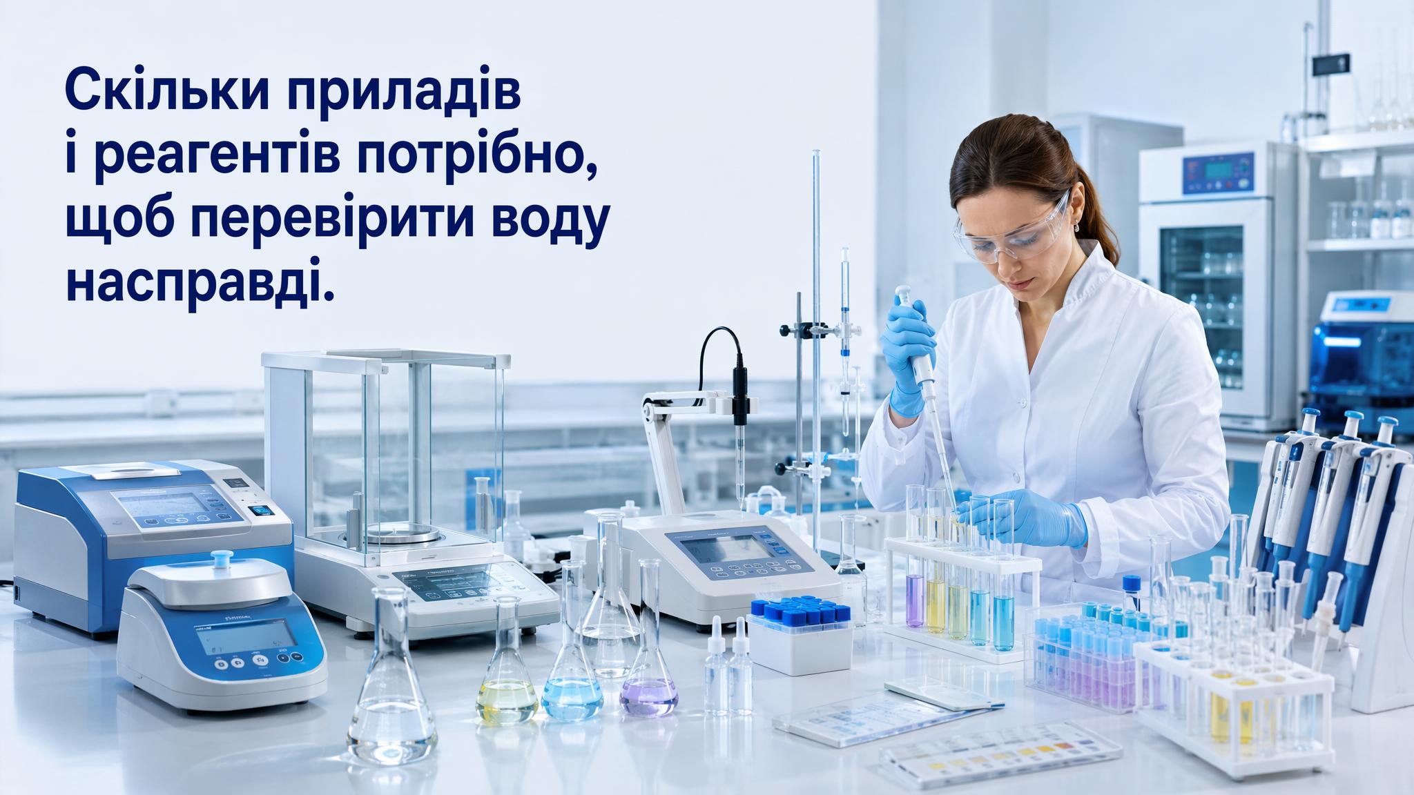 Скільки приладів і реагентів потрібно, щоб перевірити воду насправді